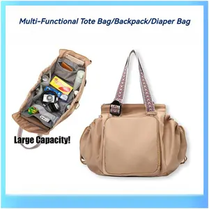 New Fashion Tote Bag, Large-Capacity Multi-functional travel bag,Backpack/Diaper Bag,Women’s Backpack/Mommy Bag/Crossbody/Shoulder Bag for Daily & Travel Use | Car & Outdoor Expandable Backpack Spring Glow Carry-On Travel Backpack