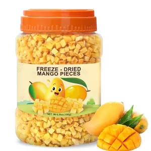 6.3 Oz Premium Freeze-Dried Diced Mango, Natural Crunchy Fruit Snack with Low Calories, Rich in Dietary Fiber, Freeze-Dried Mango Pieces for Kids, Travel, Smoothies, Yogurt, Baking, Healthy Snack