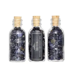 Iolite Gem Bottle - Polished Chips of Iolite Crystals
