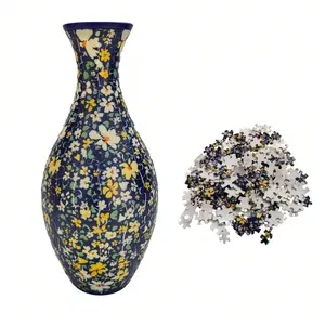 3D Puzzle Vase Unique Flower Vase for Adults Made By 160 Curved Plastic Puzzle Pieces, Vases for Flower Home and Office Decor