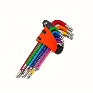 9-Piece Colorful Hex Key Set, Ball Head Allen Wrench Hex Wrenches L-Shaped Folding Kit, Anti-Corrosive & Wear-Resistant, Ideal for Home & Auto Repair