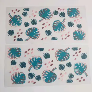 16oz Monstera leafs UV DTF Wraps - Perfect for Beverages - Drinkware