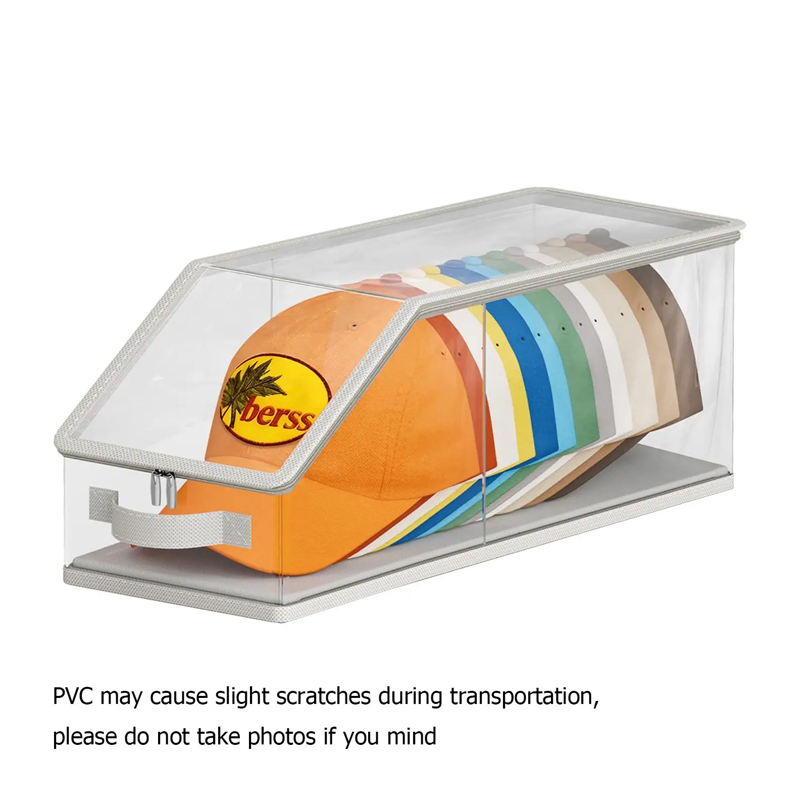 Large Capacity Baseball Cap Storage Box, Dustproof Storage Transparent Display Case, Collapsible Design Stackable Storage Organizer for Home Closet & Store, Perfect Gift, Collapsible Storage Boxes