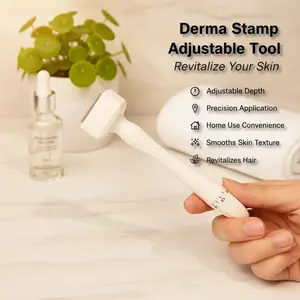 Gentle Unisex Adjustable 0-1.5mm Derma Stamp, Precise At-Home Facial Skincare Tool for Smoother Skin & Hair Revitalizing Care