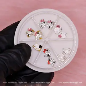 12 Pcs 3D Cute Hello Kitty Nail Charms, Decorative Accessories for Nail Art Design