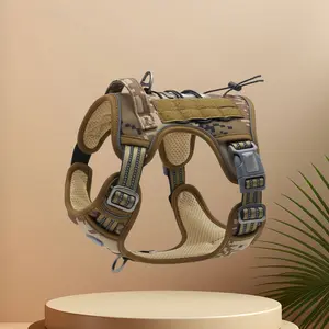 [No-Pull Harness] Reflective No-Pull Dog Harness | Large Size | Military-Style Polyester Vest | Control Handle | Ideal for Training & Service Dogs | Hand Wash Only