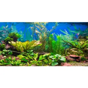 48x24 inches Aquarium Background Aquatic Plant River Bed & Lake Fish Tank Background Vinyl