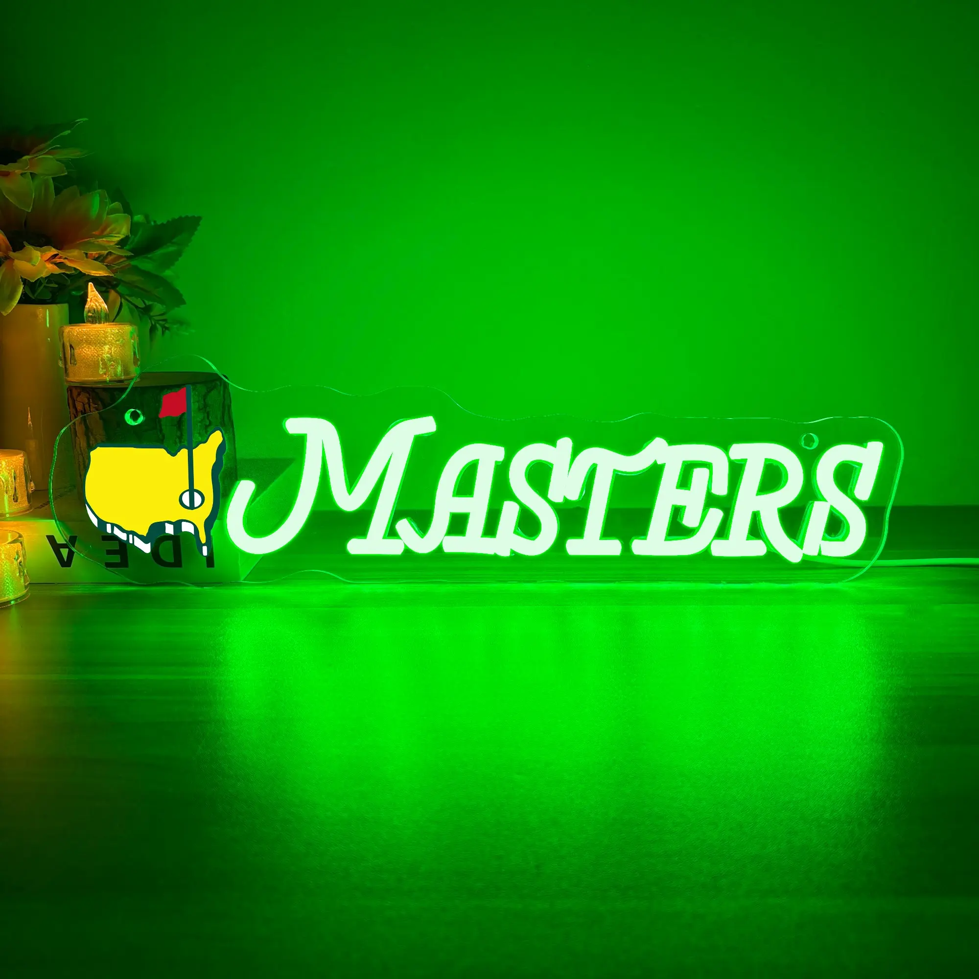 Masters Golf Sign Neon Light, USB powered LED art creative design illuminated golf sign, golf hall indoor wall decoration neon light, Decorative Neon Light, Led Neon Lights, Led Neon Signs