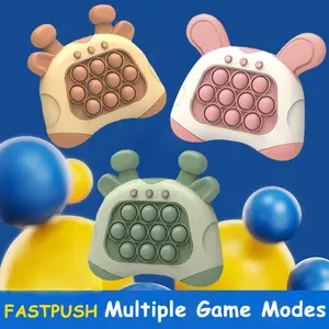 TTZZ Fast Push Game, Quick Push Pop Game, Pop Pro Light Up Fidget Toys,Quick Speed Fast Push Puzzle Game Console Bubble Stress Relief Decompression Toys Handheld Game Toy for Kids 3-12 Years popits