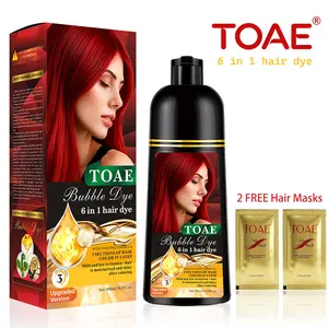 TOAE 2026 Upgraded Version 6 In 1 Herbal Hair Dye Shampoo, Plant-Based for Women And Men, Natural Black, Dark Brown, Golden Brown, Chestnut Brown, Wine Red, Burgundy, Instant Color & Long Lasting Haircare