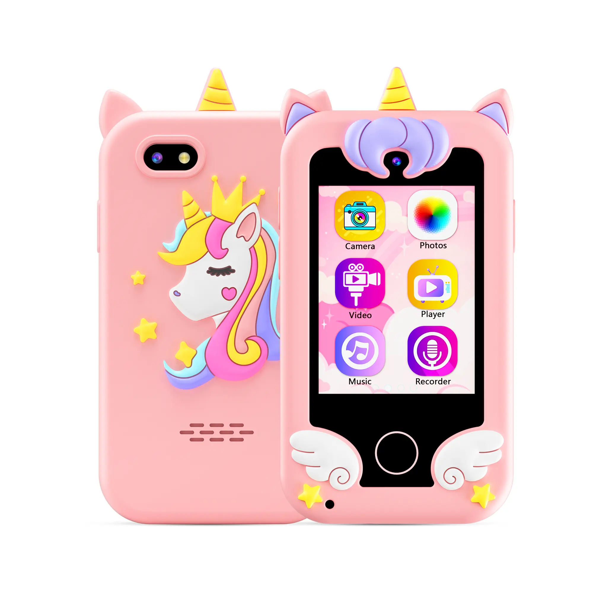 KOKODI Toy Smartphone Toy, Unicorn Gift, Touch Screen MP3 Player Learning Toy with 4G SD Card with Camera, Birthday Gift