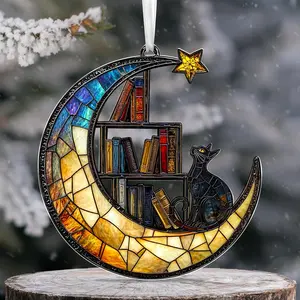 Book Lovers Gifts for Readers -  Christmas Ornaments 2025 Tree Decorations - Reading Nerd Bookish Gifts for Book Lovers Women, Black  ,  Decor Ornament Christmas Decorations