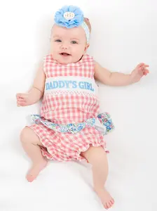 Sweet Gingham Daddy's Girl Smocked Bloomers Outfit