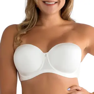 PARFAIT Elise P60915 Full Busted Strapless Bra Silicone Elastic Neckline Detachable Convertible Straps No Non-Slip Gripper Fabric - Seamless