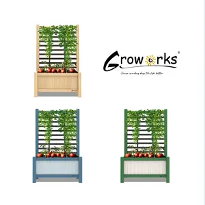 Gorworks raised garden beds Rack suitable for climbing plants, wooden planter box fence partition, suitable for vine growth plant rack