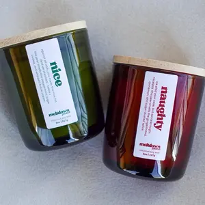naughty & nice holiday candle gift set - christmas gift stocking stuffers - glitter coconut soy wax