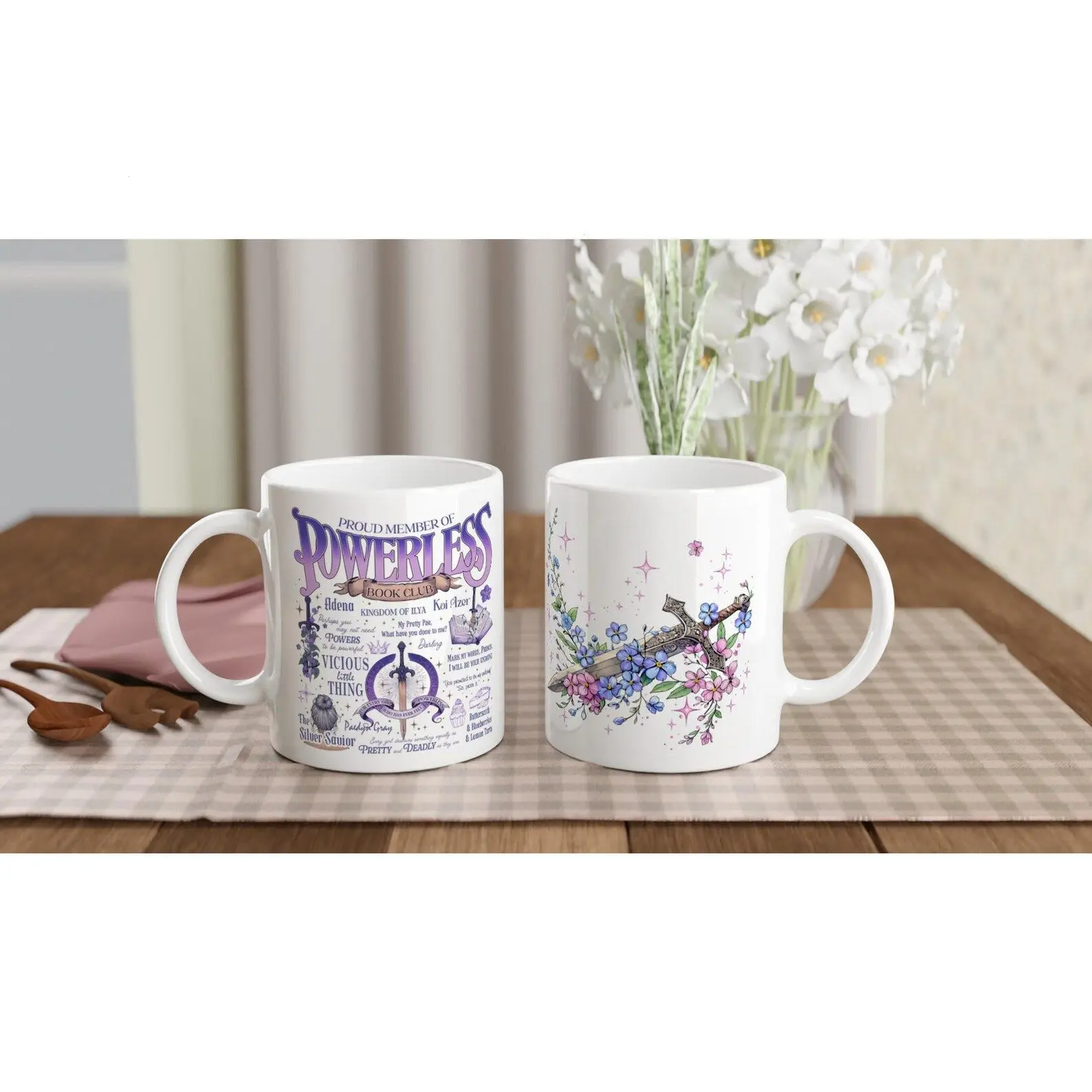 Powerless Book Club Mug - Kai Azer and Paedyn Gray Ceramic Coffee Cup - Lauren Roberts Fan Gift - Vicious Little Thing
