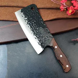Heavy Duty Stainless Steel Meat Bone Cleaver Knife Set (meatcleaverset) - Effortless Meat & Bone Cutting Tool, US Stock Kitchenware Blade with Block, Kitchen Accessories for Home Cooking