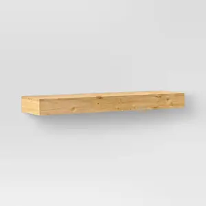 Threshold Modern Wood Wall Mounted Shelf Storage Floating Multicolor Naturals