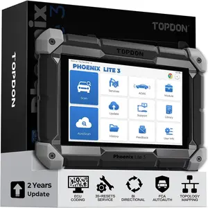 TOPDON Phoenix Lite 3, Car Diagnostic Scanner Tool Bi-Directional Scan Tool with CAN-FD, 35+ Maintenance Reset, Topology Mapping, ECU Coding, FCA Auto Certification, 2025 Upgraded TopDon Phoenix Lite 2 Scanner Automotive Vehicle