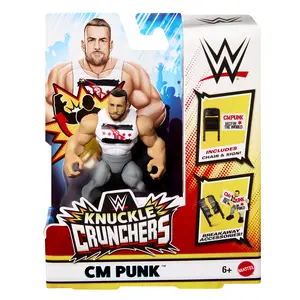 CM Punk (White Shirt) - WWE Knuckle Crunchers 10 Mattel WWE Toy Wrestling Action Figure