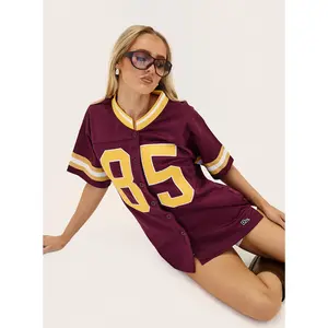 ASU Football Button Down Jersey Maroon
