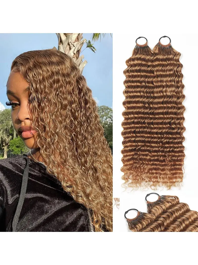 Curly Deep Wave Crochet Hair Synthetic Pre-Separated Feather 