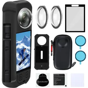 Camera Protective Accessories Kit for Insta 360 X3 Include  Protective Cover/Screen Protectors/Camera Case(with Buckle)/Front Behind Lens Guard