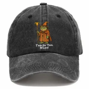 Washed Baseball Cap Trending Unisex Funny Medieval Frog Print Hat Retro Adjustable Dad Hats Gift for Men Women, Unstructured Cotton RGR