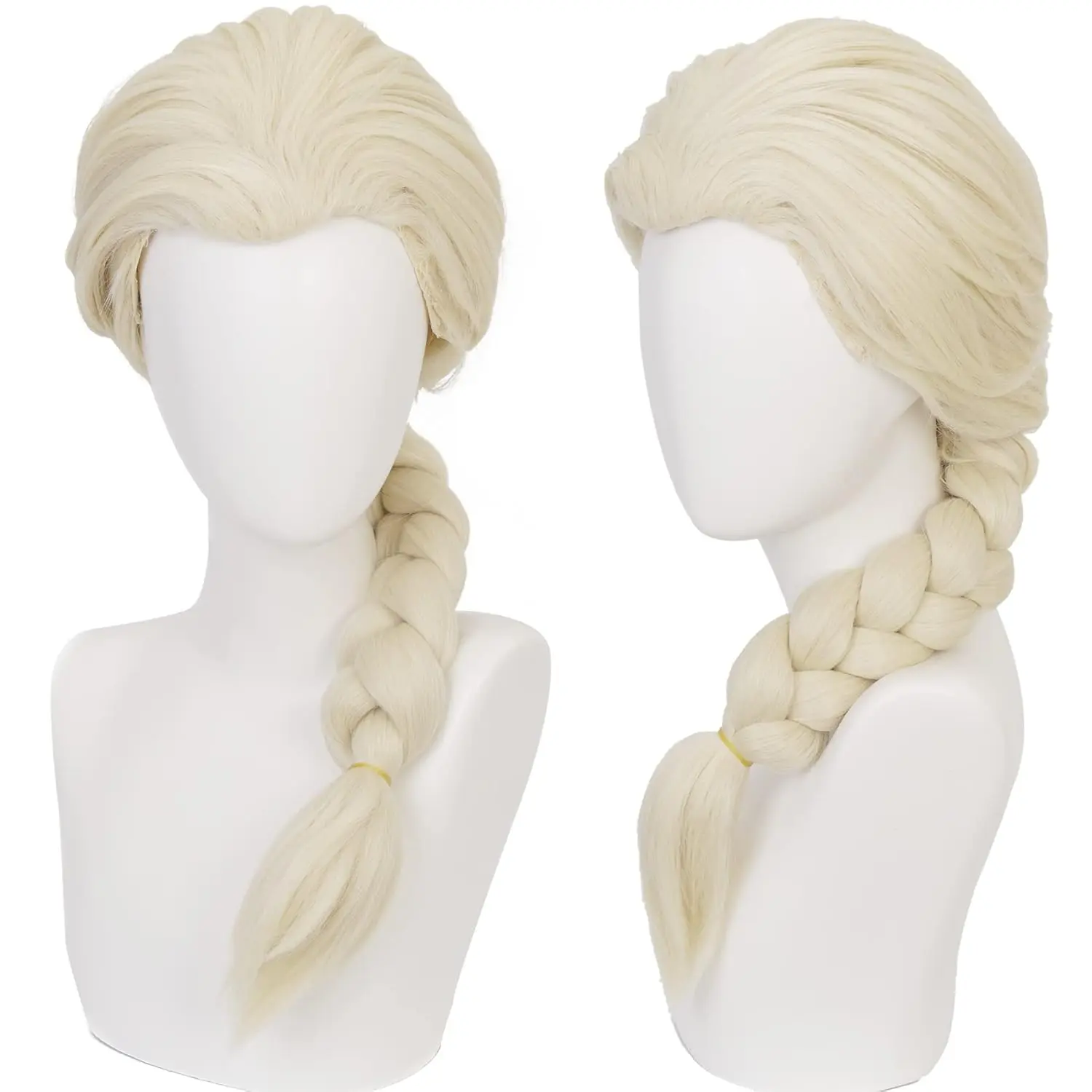 Anime Light Blonde Long wigs with Big Braids Adult COS Ice-Princess Wig Heat-Resistant Fiber Wig Halloween, Christmas,Comic Con