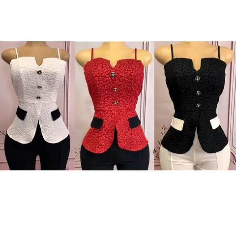 FLORAL TOP - ADJUSTABLE STRAPS, ZIPPER