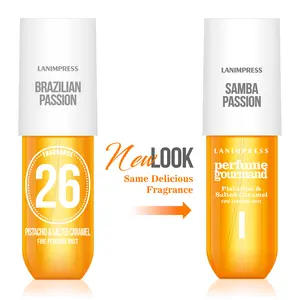 LANIMPRESS Samba Passion No.1 Body & Hair Fine Perfume Mist 3.0fl.oz with Gourmand Notes Caramel Scent Perfect for Gift or Casual Attire for The Modern Lady Travel Size Long Lasting Spray