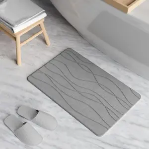 Stone Bath Mat Diatomaceous Earth Shower Mat Non Slip Quick Drying Super Absorbent Bathroom Floor Rug Natural Anti Mold Foot Mat Easy Clean Durable Comfort