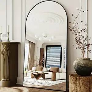 76"x34" Arch Floor Mirror, Full Length Mirror Wall Mirror Hanging or Leaning Arched-Top Full Body Mirror with Stand for Bedroom, Dressing Room, Silver / Gold / Black