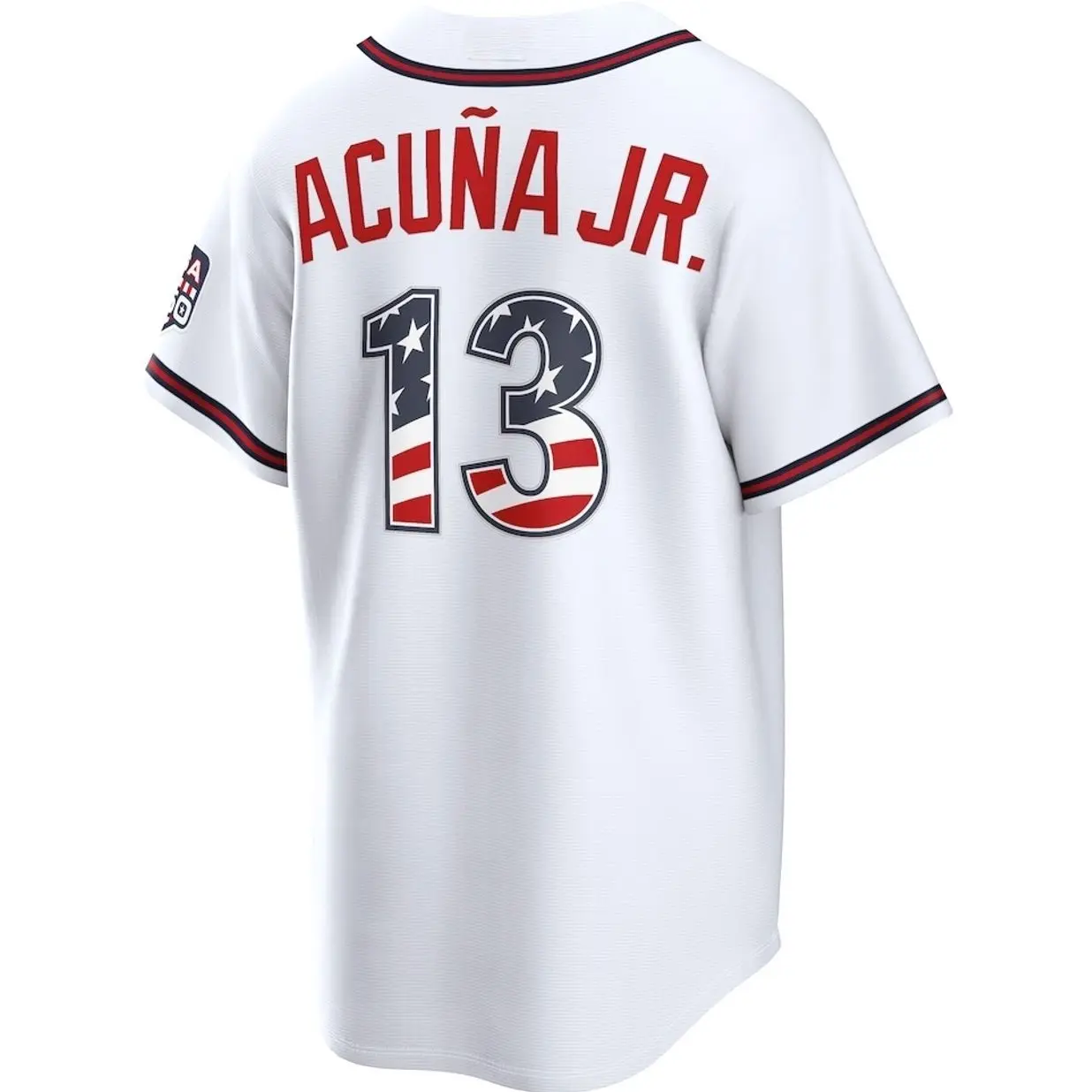 Unisex Baseball Atlanta USA 250 Stadium Jersey Acuña Jr. 13 2026 All-Star Edition Stars & Stripes Cream Stadium Jersey