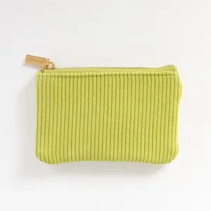 Corduroy Coin Pouch | Bright, Colorful Wallet | Gold Hardware
