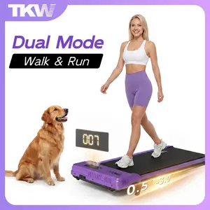 TKW Treadmill with Handle Remote Control, Under Desk Treadmill Easy Storage Home Gym Fitness Equipment Workout Gear with LED Display for Walking, Power Walking and Running