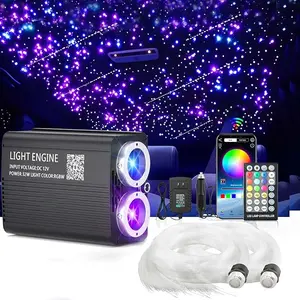 32W Starlight Headliner Light,1300pcs 13.12ft Dual Port Dual Color LED Star Ceiling Fiber Optic Light Kit APP/Remote Control White Shooting Star,for Car/Home/Party, 2 Years Warranty