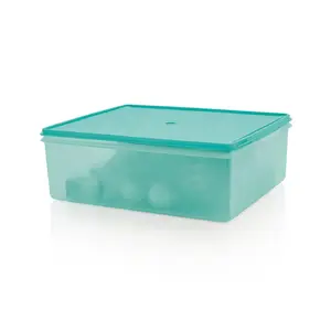 Tupperware Large Storage Tote 5.5 gal/21 L; Airtight Stackable Home Organizer BPA-Free See-Through Mint-Green