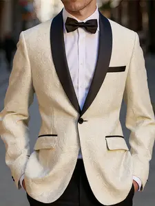 Men's Butterfly Floral Jacquard Tailcoat Jacket, Shawl Collar, Slim Fit Suit Vest, Perfect for Weddings, Parties, Balls, Multiple Colors Available, Exquisite Suits
