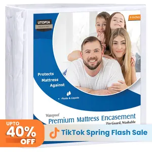 Utopia Bedding Premium Waterproof Bed Bug Mattress Cover, Zippered Mattress Protector, Dust Mite Proof 6-Sided Mattress Encasement for Bed