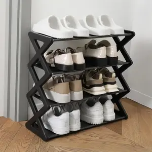 4-Layer Shoe Rack, 1 Count Foldable Adjustable Shoe Storage Rack, Multipurpose Space-Saving Shoe Shelf Organizer for Home, Office or Dormitory