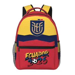 Mens Soccer2026 Backpack Stylish Lightweight 2026 World Football Laptop Backpack Casual Travel Daypack with Ecuador Team Pattern for Friends