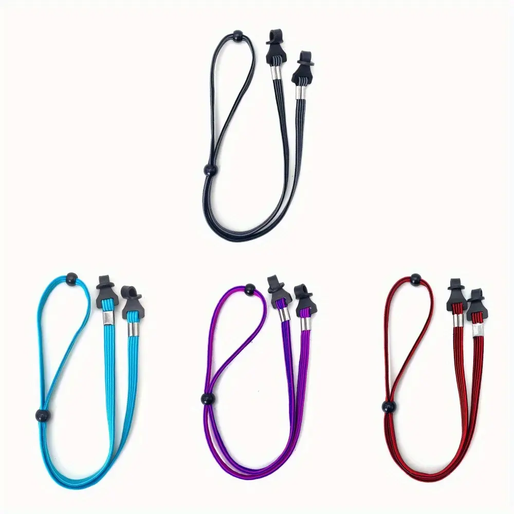 4pcs Adjustable Sports Eyewear Straps – Anti-Slip Glasses Holder with Elastic Polyester Rope & Rubber Grip for Secure Fit, Fits