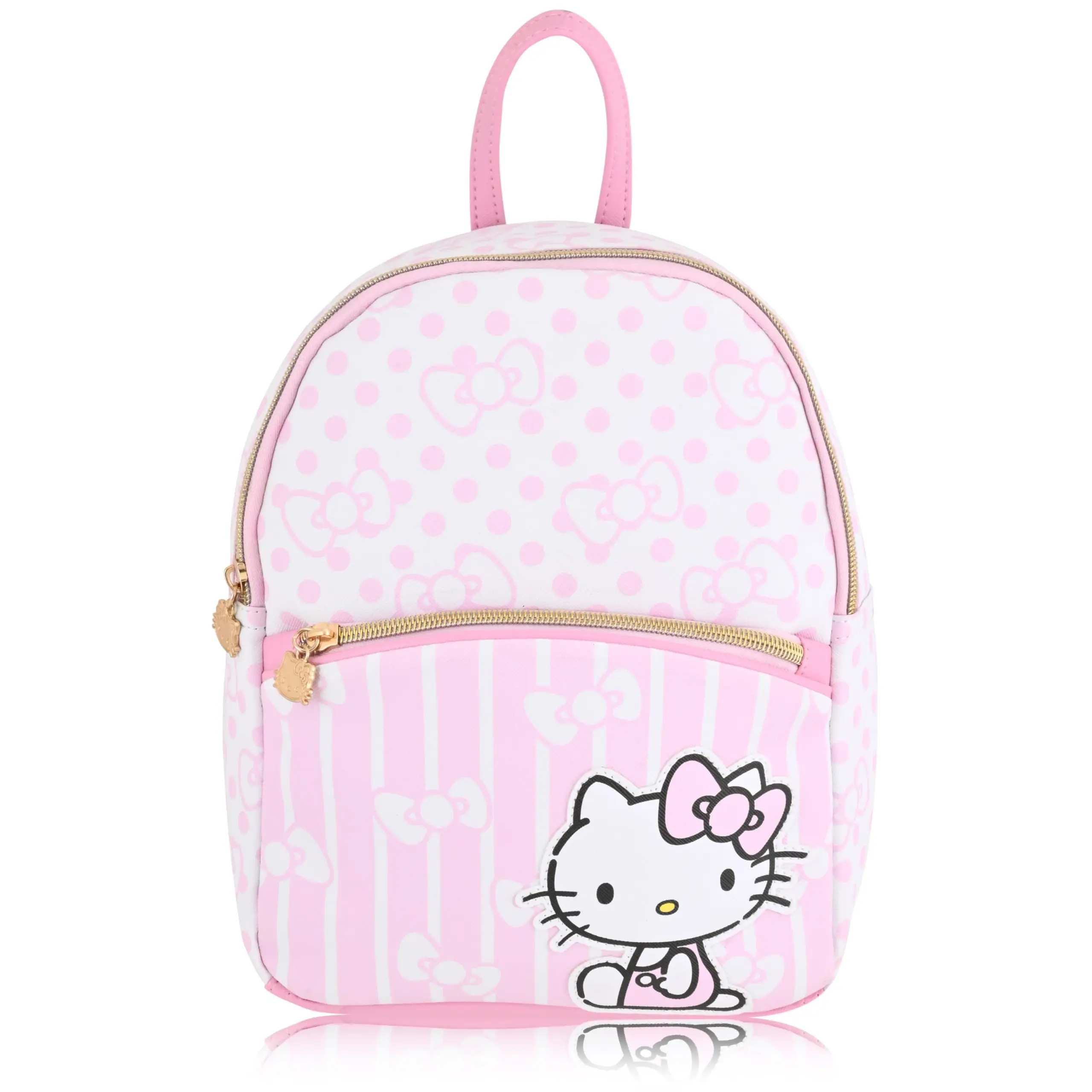 Fast Forward Hello Kitty Backpack for Women | Hello Kitty Woman Purse | PU Leather Hello Kitty Mini Backpack Purse | Pink Hello Kitty Bag Cute Backpack with Keychain Zipper | Hello Kitty Accessories Adults
