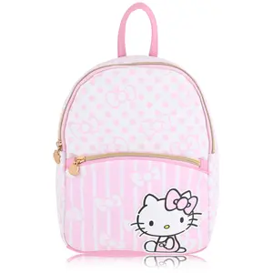Fast Forward Sanrio Hello Kitty Backpack | PU Leather Mini Backpack Purse Woman Purse | Pink Bag Cute Bookbag with Keychain Zipper | Hello Kitty Accessories Adults