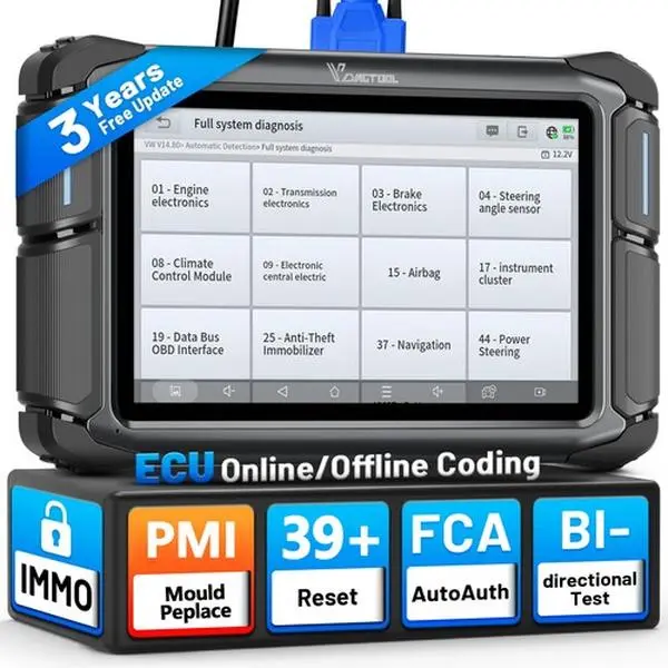 VDIAGTOOL VD70 Android OS 7-in Touchscreen Car Bidirectional Diagnostic Scanner, Full System Tool, 39+ Maintenance Functions, Bi-Directional Control, 4000+ Tests, ECU Online-Offline Coding, Multimeter Tester, Dual-Wifi 2.4Ghz & 5Ghz, Father's Day Gift