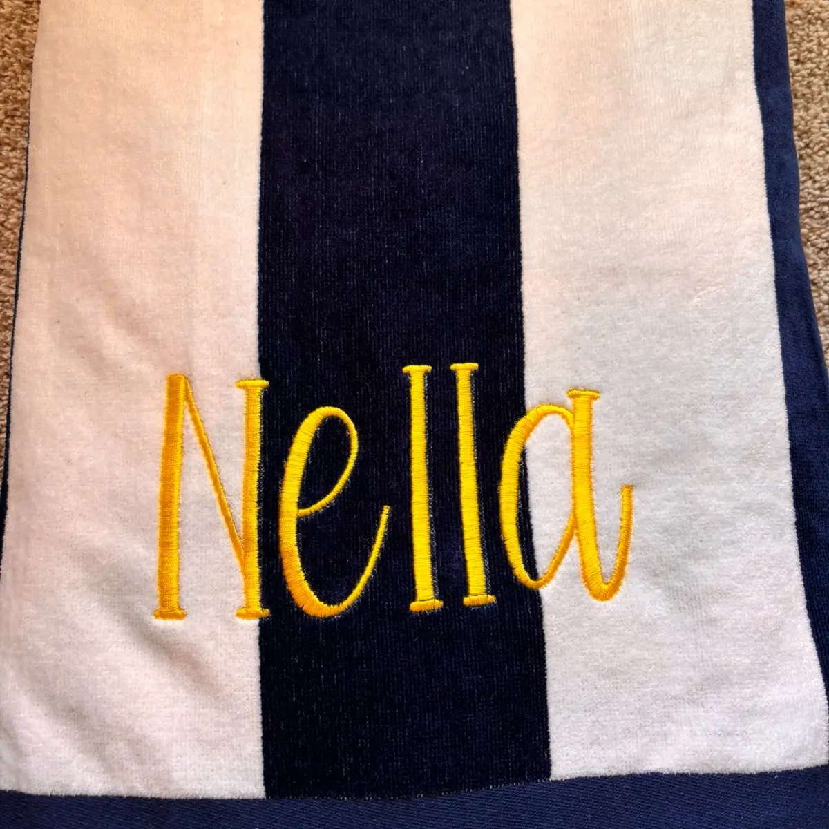 Monogrammed xl beach towel