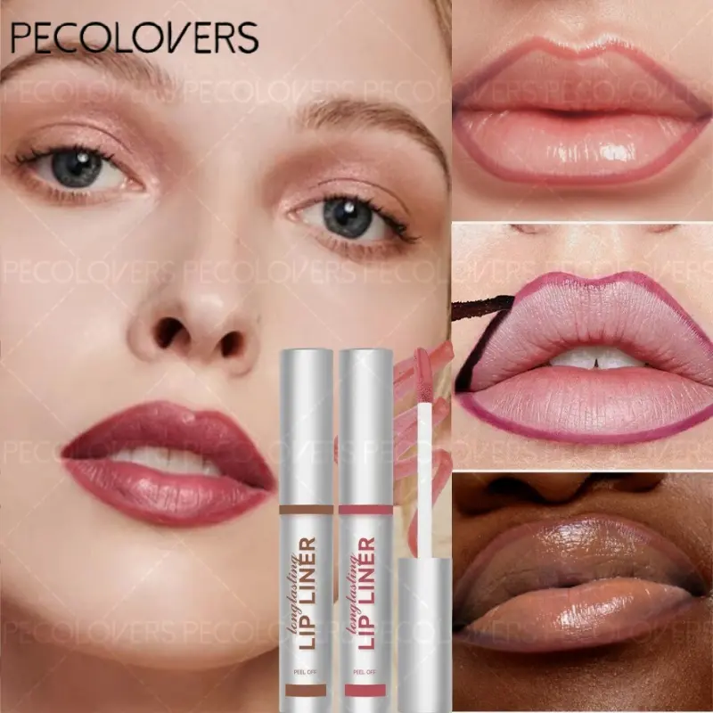 Peel Off Lip Liner Stain Non-Stick Cup Lip Tattoo Peel Off Waterproof Lasting Comfortable Vivid Peel Lip Stain for Beauty Lips Lip Product Lipliner
