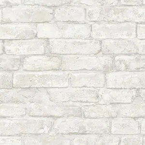 InHome  Denver Brick Peel & Stick Wallpaper, Whites & Off-Whites
